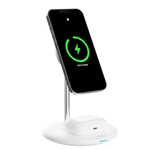 CHEROY PowerDuo - Bezprzewodowa ładowarka 2 w 1 - Stacja ładująca Qi MagSafe 15 W