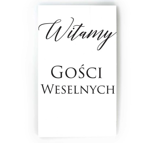 Tablica powitalna na ślub i wesele, Witamy gości weselnych, tablica 30x50