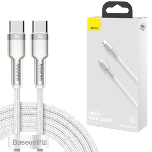 Kabel przewód mocny szybki Baseus USB-C Type-C 100W 5A QC PD 2m oplot