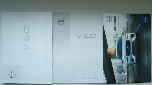 VOLVO V60 2013-2018 dodatek do instrukcji obsługi +skrócona instrukcja 2018
