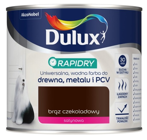 FARBA DULUX RAPIDRY- do drewna, brąz czek. 0.4l