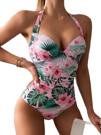 JEDNOCZĘŚCIOWY STRÓJ KĄPIELOWY MONOKINI KWIATY