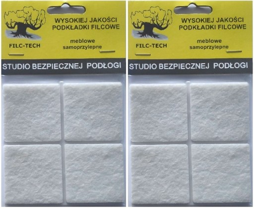 ZESTAW FILC POD MEBLE KRZESŁA PODKŁADKI FILCOWE KWADRATOWE 45 x 45mm TRWAŁE