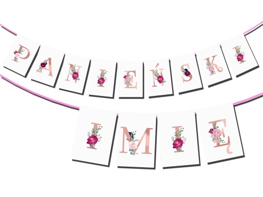 BANER WIECZÓR PANIEŃSKI Imię Boho Rose Gold