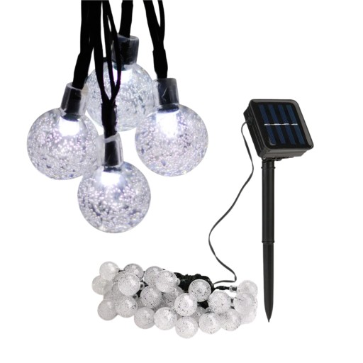 GIRLANDA LAMPKI OGRODOWE SOLARNE LED ZIMNE