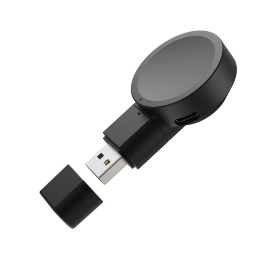 For Samsung Galaxy Watch 4 / 3 USB Mini Watch Charger Black