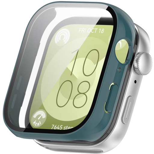 ETUI OCHRONNE + SZKŁO HARTOWANE 2W1 DO HUAWEI WATCH FIT 3 - ZIELONY