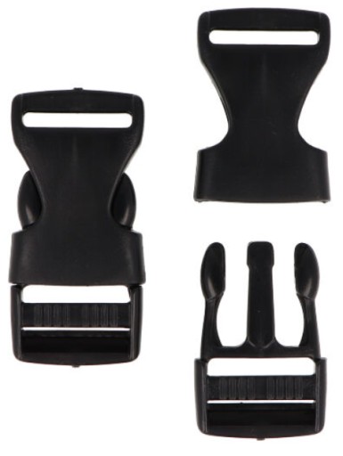 KLAMRA PLASTIKOWA ZATRZASKOWA 2,5cm ZAPIĘCIE DO PASKA TAŚMY PLECAKA 25mm
