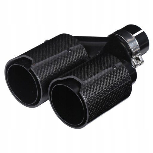 Końcówka tłumika podwójna czarna 63-93mm