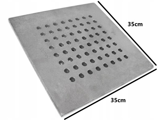 RUSZT KOMINKOWY ŻELIWNY DZIURKOWANY DO KOMINKA PIECA 35x35 GRUBY