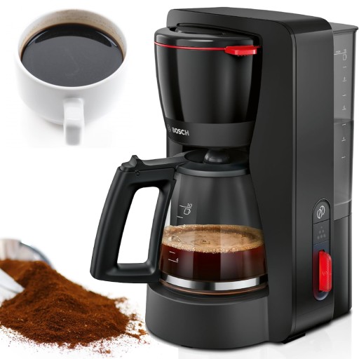 Ekspres przelewowy Bosch MyMoment TKA3M133 Szklany dzbanek 1,4l Czarny