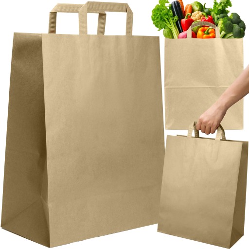 TORBA PAPIEROWA CATERINGOWA BRĄZOWA 260/140/320mm 26/14/32cm EKO KRAFT 1SZT