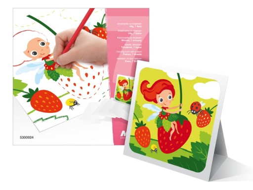 KOLOROWANKA ZE STOJAKIEM DLA DZIECI WRÓŻKI 7 ARKUSZY 18X18CM