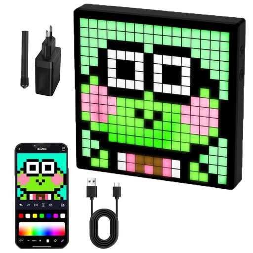 WYŚWIETLACZ LED PIXEL ART PROGRAMOWALNY PANEL LED NA APP STEROWANIEM DIY