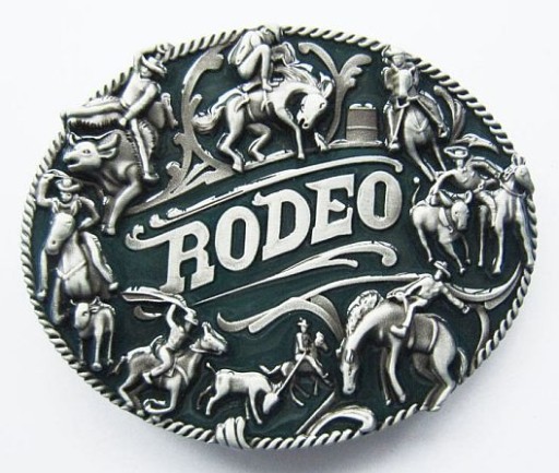 RODEO Ujeżdżanie western klamra zielone tło