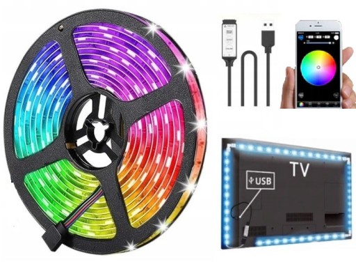 TAŚMA LED RGB DO TELEWIZORA STEROWANIE TELEFONEM