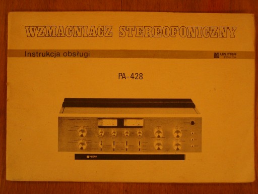 Instrukcja obsługi wzmacniacz PA-428 Unitra Fonica