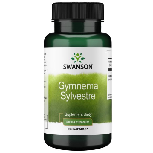 Swanson GYMNEMA SYLVESTRE 400 mg 100 kapsułek CUKRZYCA Nadmierny Apetyt
