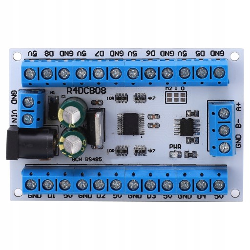 Moduł 8-kanałów pomiar temperatury DS18B20 RS485