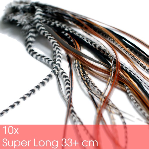10 Piórka Pióra do Włosów Super Long Puszyste XXXL