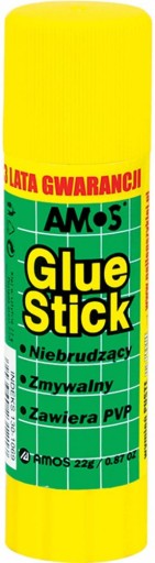 Klej w sztyfcie AMOS GLUE biurowy szkolny 22 g