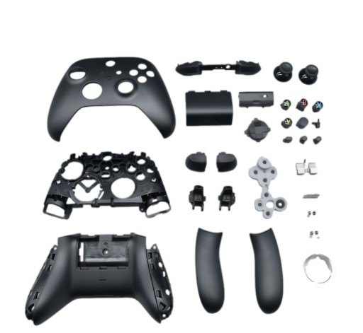 KOMPLETNA CZARNA OBUDOWA PRZYCISKI GUMKA GRZYBKI DO PADA XBOX SERIES X S