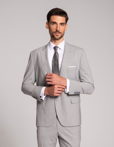 Marynarka do zestawu cinaglio szary classic fit 182 124