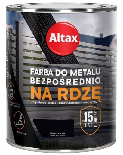 ALTAX FARBA DO METALU 750ml CZARNY POŁYSK