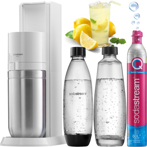 SATURATOR SYFON DO WODY GAZOWANEJ SODASTREAM DUO | 2x BUTELKA 1L +NABÓJ CO2