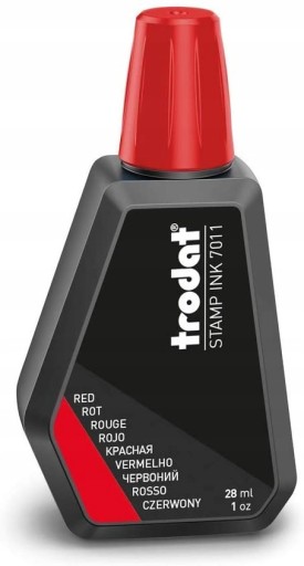 Tusz do pieczątek gumowych TRODAT 28 ml czerwony