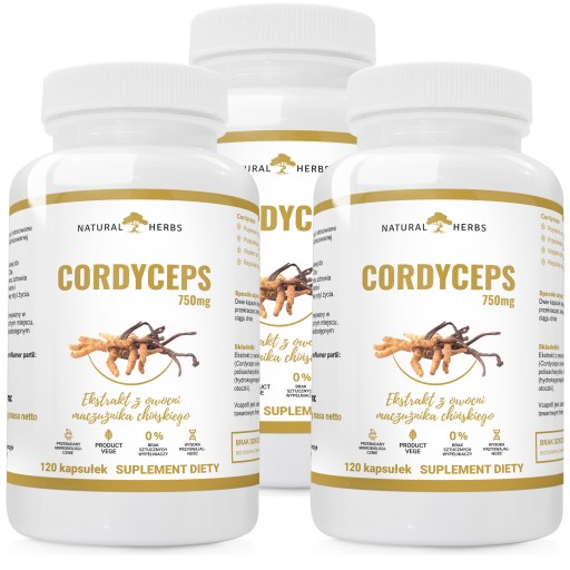CORDYCEPS 750mg ODPORNOŚĆ MACZUŻNIK 3x120 kaps