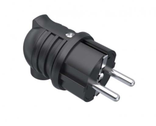 Wtyczka gumowa kątowa 16A 230V IP44 uni-schuko