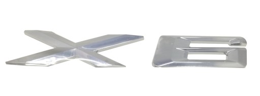 EMBLEMAT LOGO NAPIS BMW X6 - SREBRNY