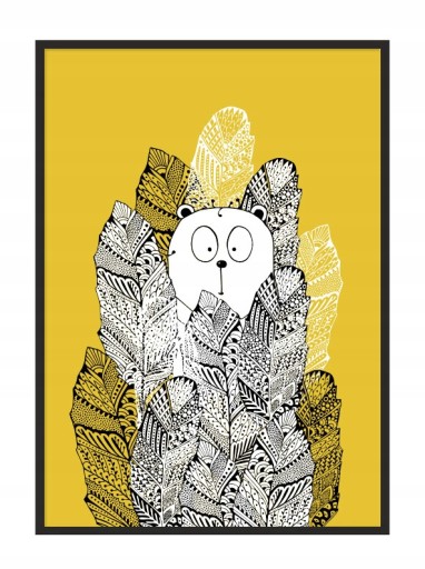 OBRAZ PLAKAT W RAMIE A4 cm Miś PD283