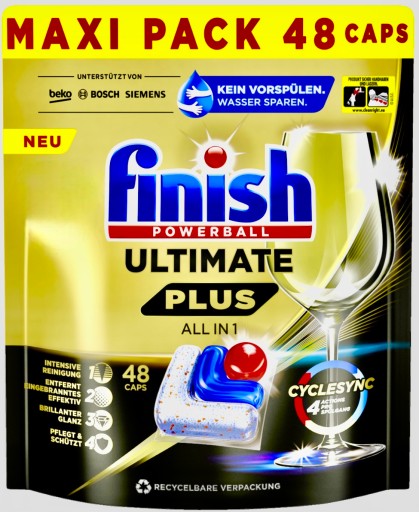 Kapsułki Finish Ultimate Plus All-in-1 Maxipack Regular 48 szt.