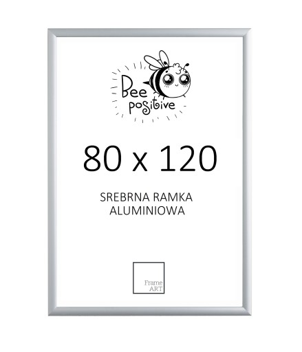SREBRNA RAMA ALUMINIOWA 80x120 PLAKAT 120x80 PUZZL