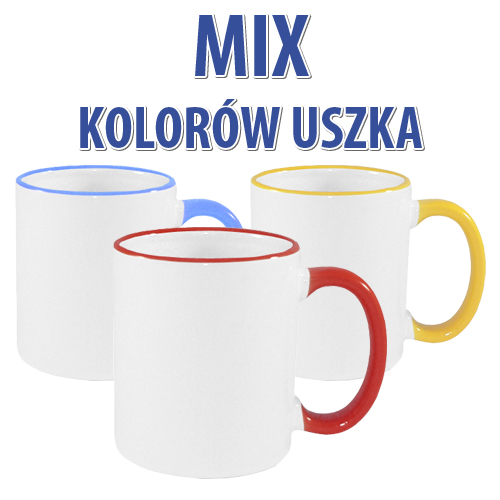 144 sztuki Kubków MIX Kolorów Uszka Sublimacja