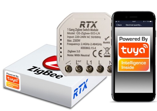 RTX Moduł Sterownik Przekażnik ZigBee TUYA BEZNAPIĘCIOWY
