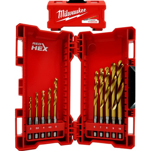 MILWAUKEE WIERTŁA DO METALU HSS-G TIN HEX 1/4 10