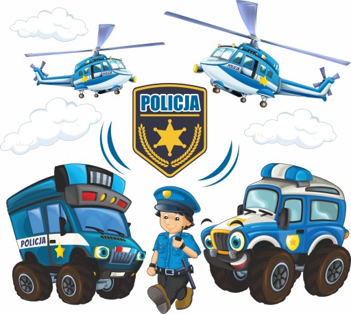 NAKLEJKI NA ŚCIANĘ POLICJANT POLICJA 50x100cm PO