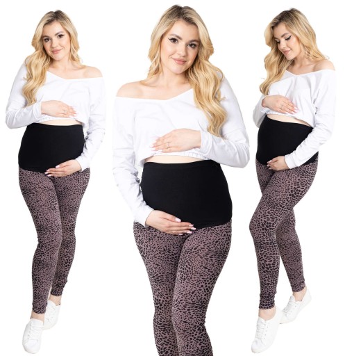 LEGGINSY CIĄŻOWE DŁUGIE GETRY PANEL LEGINSY XXXL