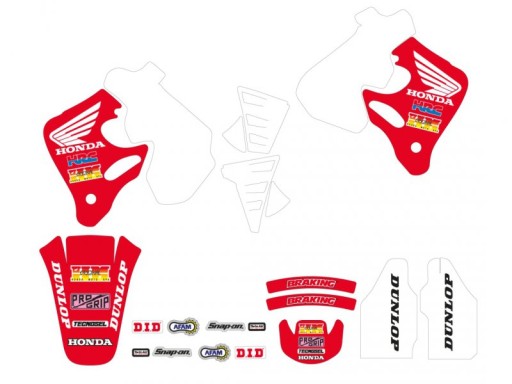 KOMPLET NAKLEJEK + POKROWIEC NA SIEDZENIE HONDA CR 125 93-94, CR 250 92-94
