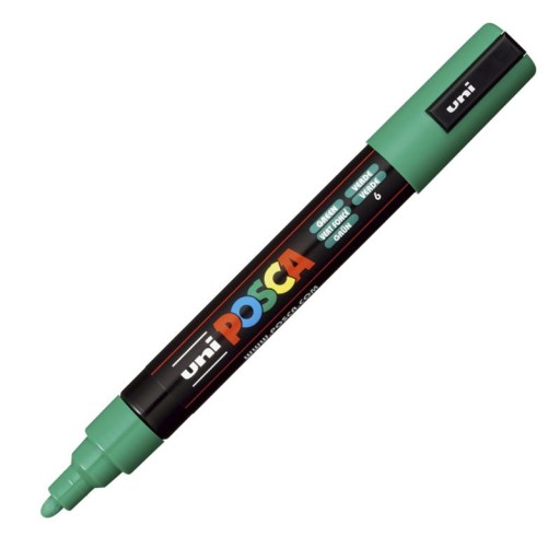 Marker Uni Posca PC-5M z farbą plakatową - ZIELONY
