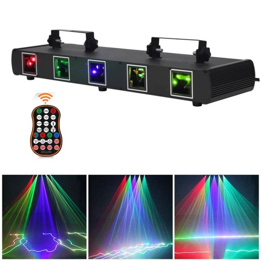 PIĘĆ OTWORÓW DYSKOTEKOWE ŚWIATŁO LASEROWE