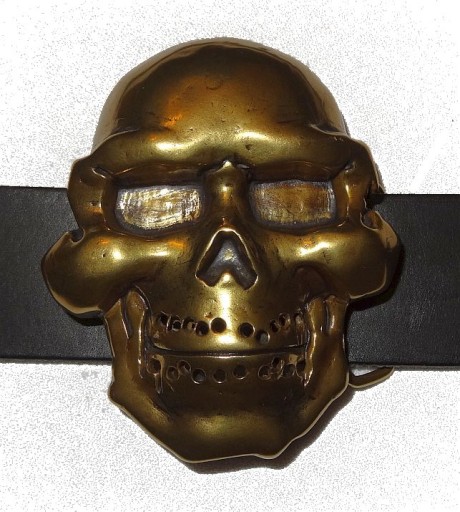 Czaszka skull maska klamra 3D brązowa