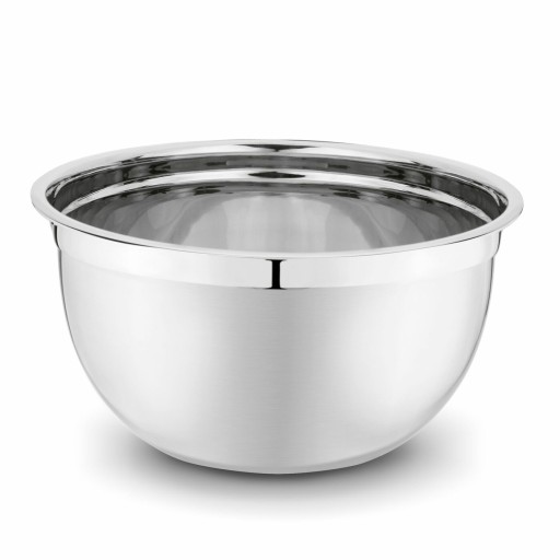 Wysoka MISKA METALOWA na ciasto surówkę DUŻA SATYNOWA MISKA kuchenna 26cm