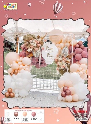 GIRLANDA BALONOWA BALONY ZESTAW RÓŻOWE BIAŁE ŚLUB