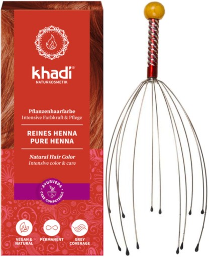 HENNA KHADI PURE HENNA FARBA ZIOŁOWA NATURALNA CZERWONA wzmacnia odżywia