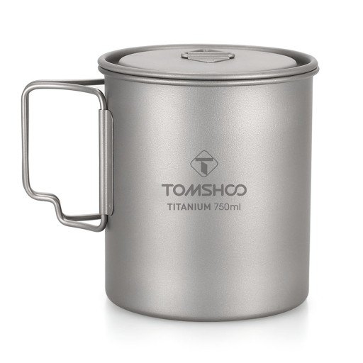 TOMSHOO Ultralight 750ml Titanium Cup Outdoor