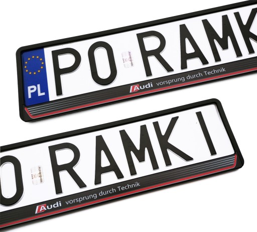 AUDI A1 A2 A3 A4 A5 A6 A7 A8 Q3 Q5 Q7 quattro ramka do tablicy pod tablice